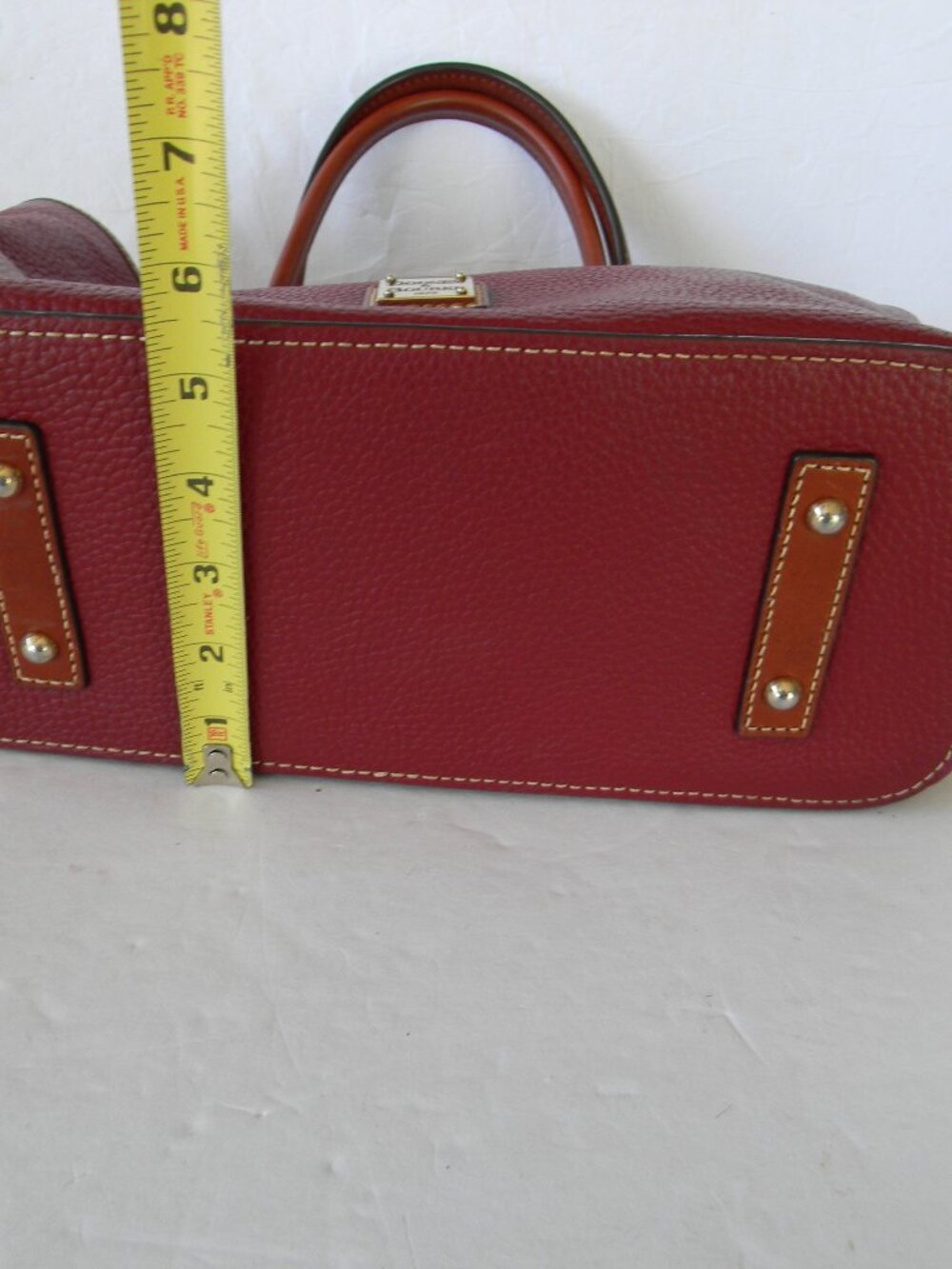 Dooney & Bourke CRANBERRY/WINE  Pebble Leather Brielle Tote - Picture 5 of 10